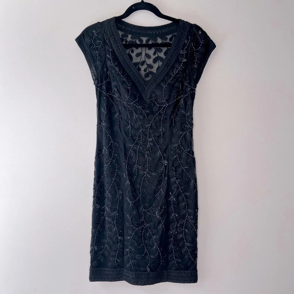 Sue Wong size 2 sequin art deco sheer back wedding guest formal midi dress - Picture 1 of 10